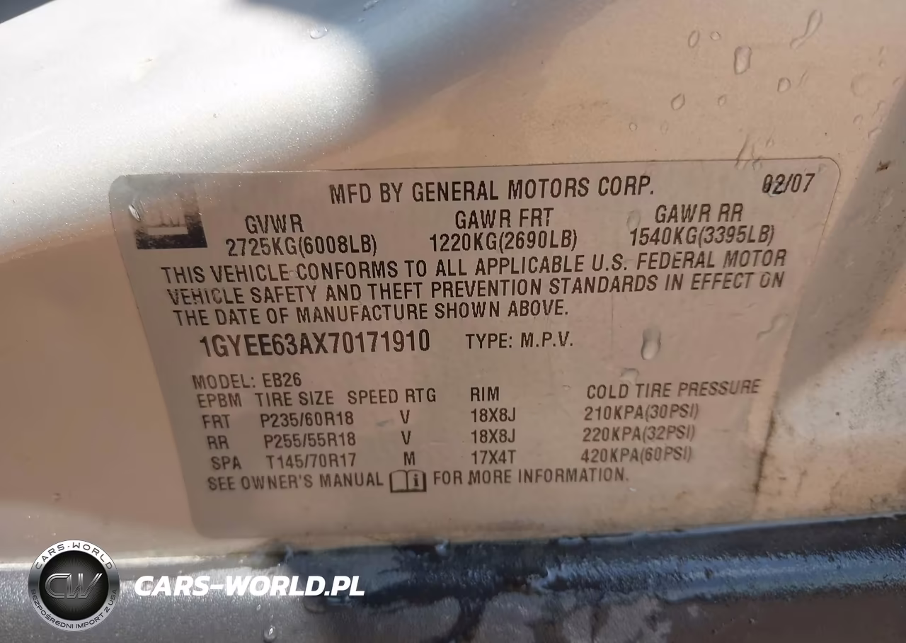 2007 Cadillac Srx V8 VIN:1GYEE63AX70171910 - 9
