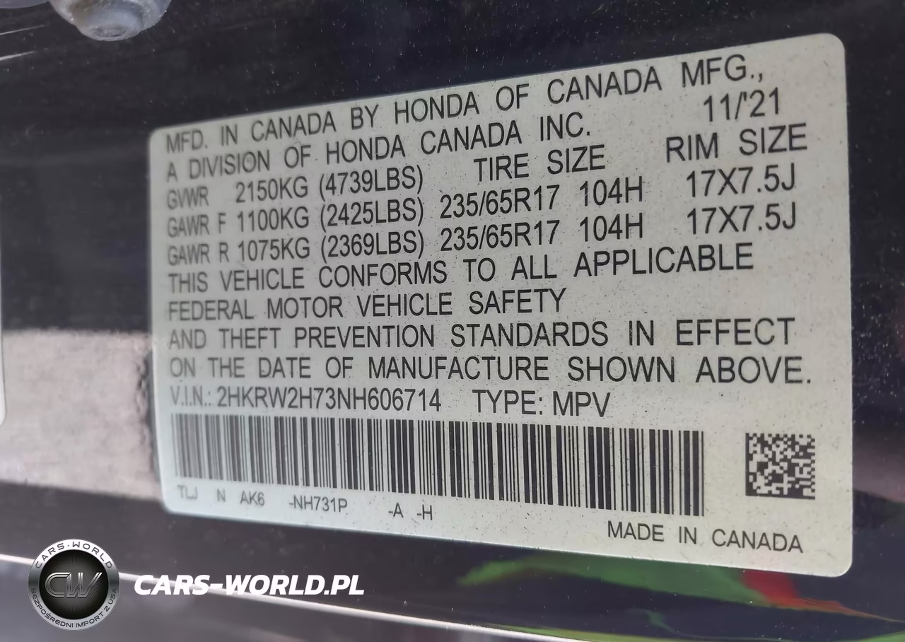 2022 Honda Cr-V Awd Special Edition VIN:2HKRW2H73NH606714 - 9