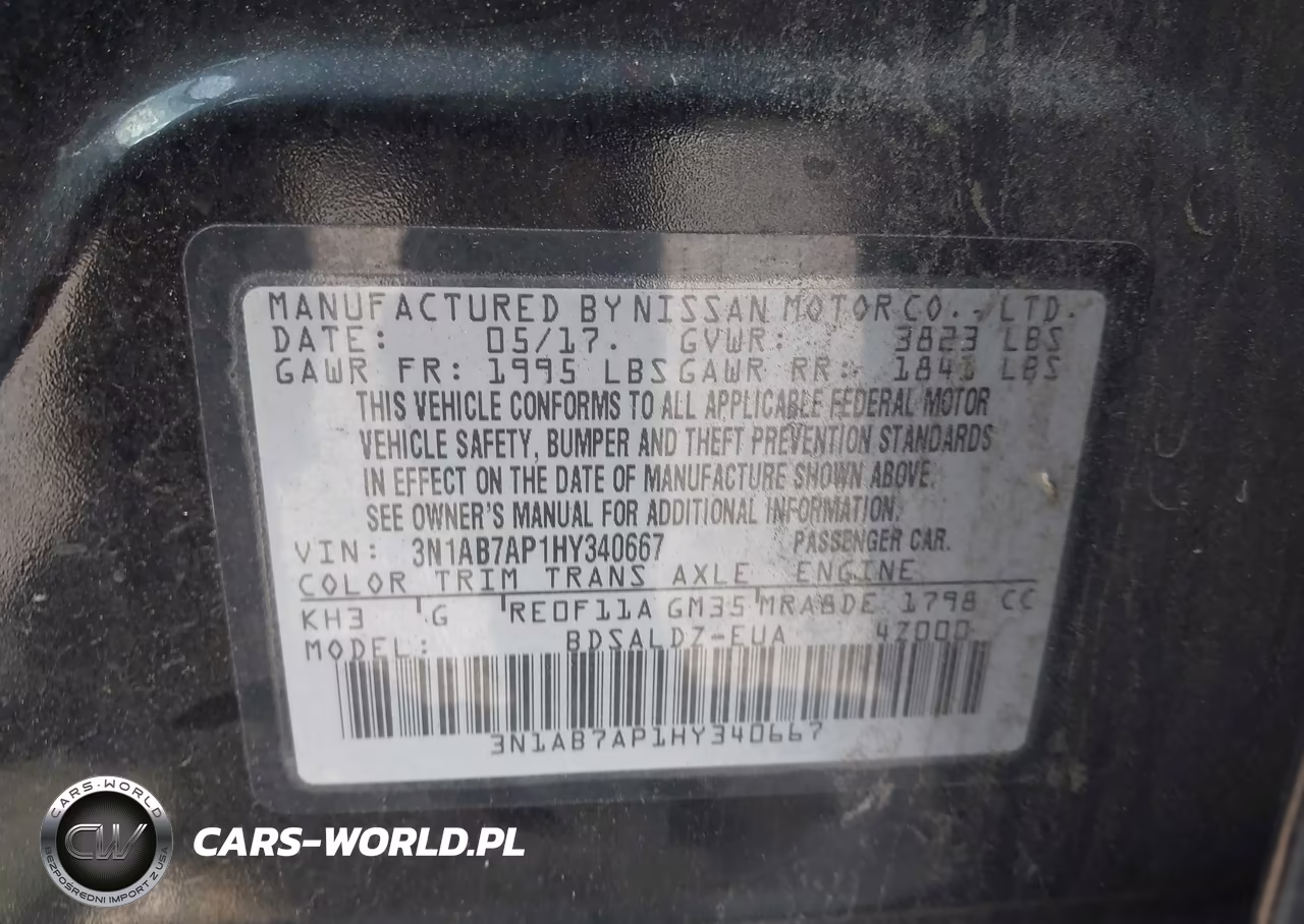2017 Nissan Sentra Sv VIN:3N1AB7AP1HY340667 - 9