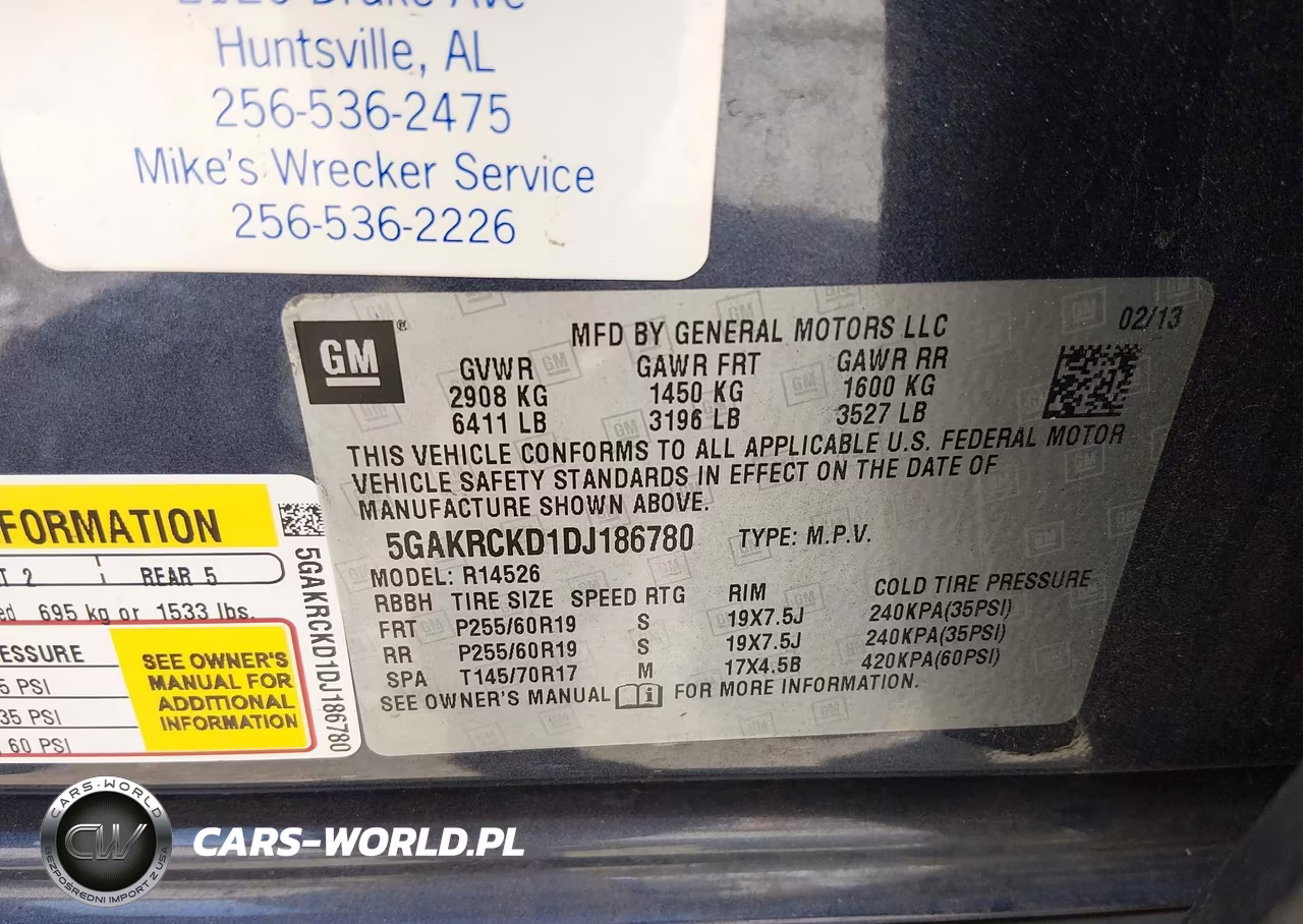 2013 Buick Enclave Leather VIN:5GAKRCKD1DJ186780 - 9