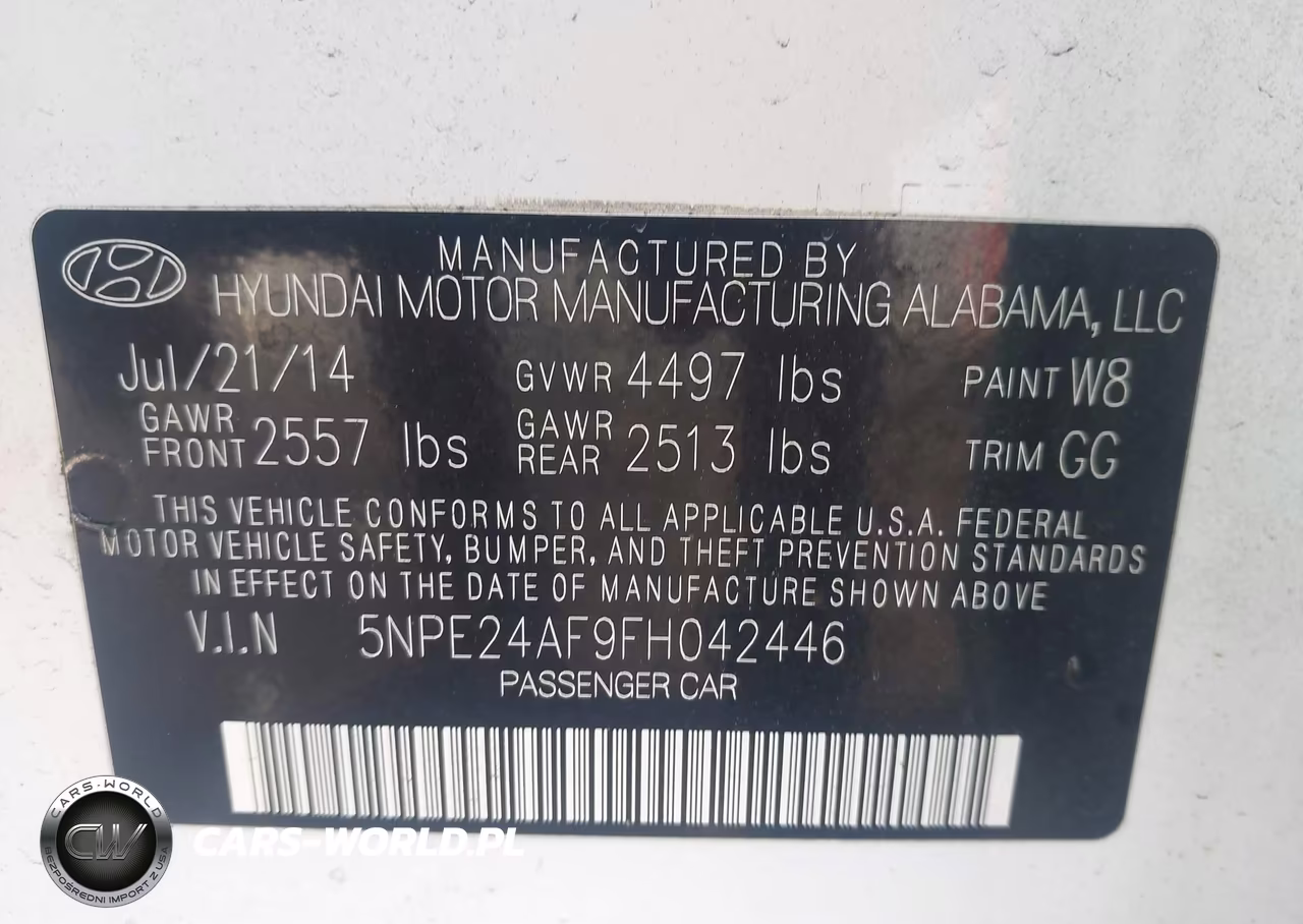 2015 Hyundai Sonata Se VIN:5NPE24AF9FH042446 - 9