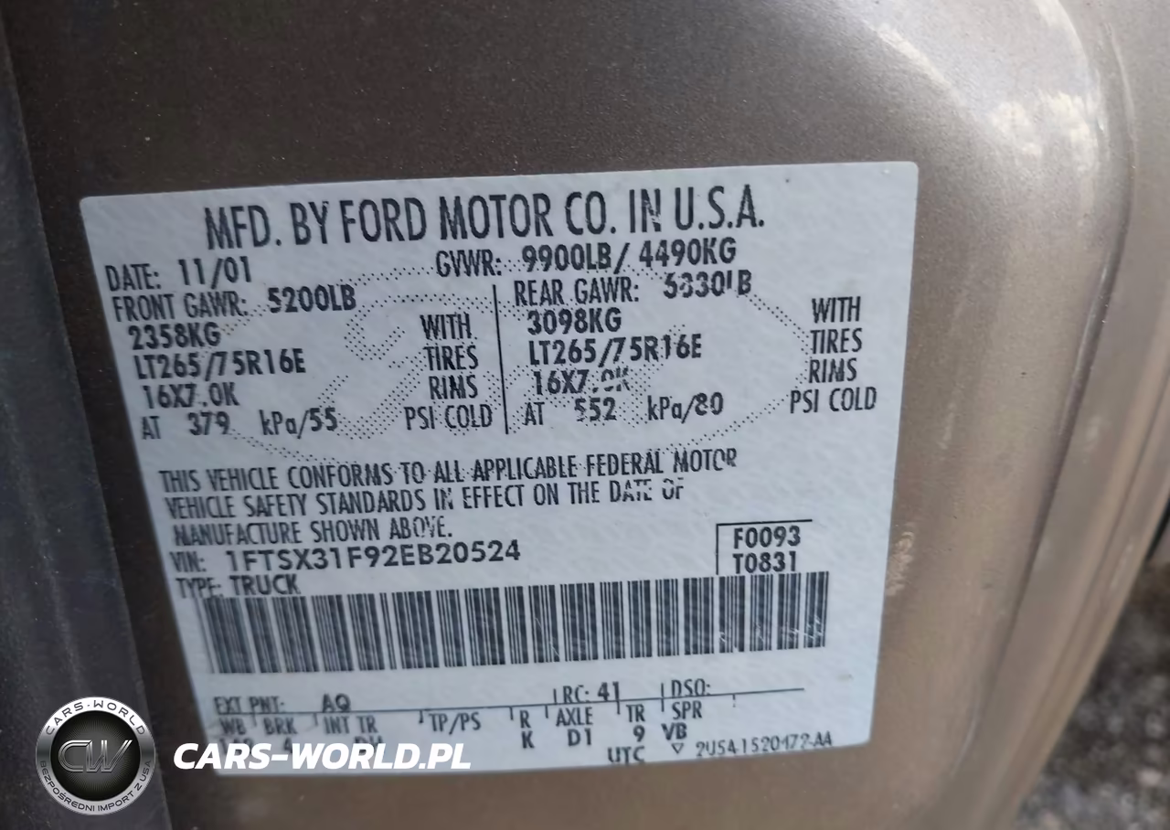 2002 Ford F-350 Lariat-Xl-Xlt VIN:1FTSX31F92EB20524 - 9