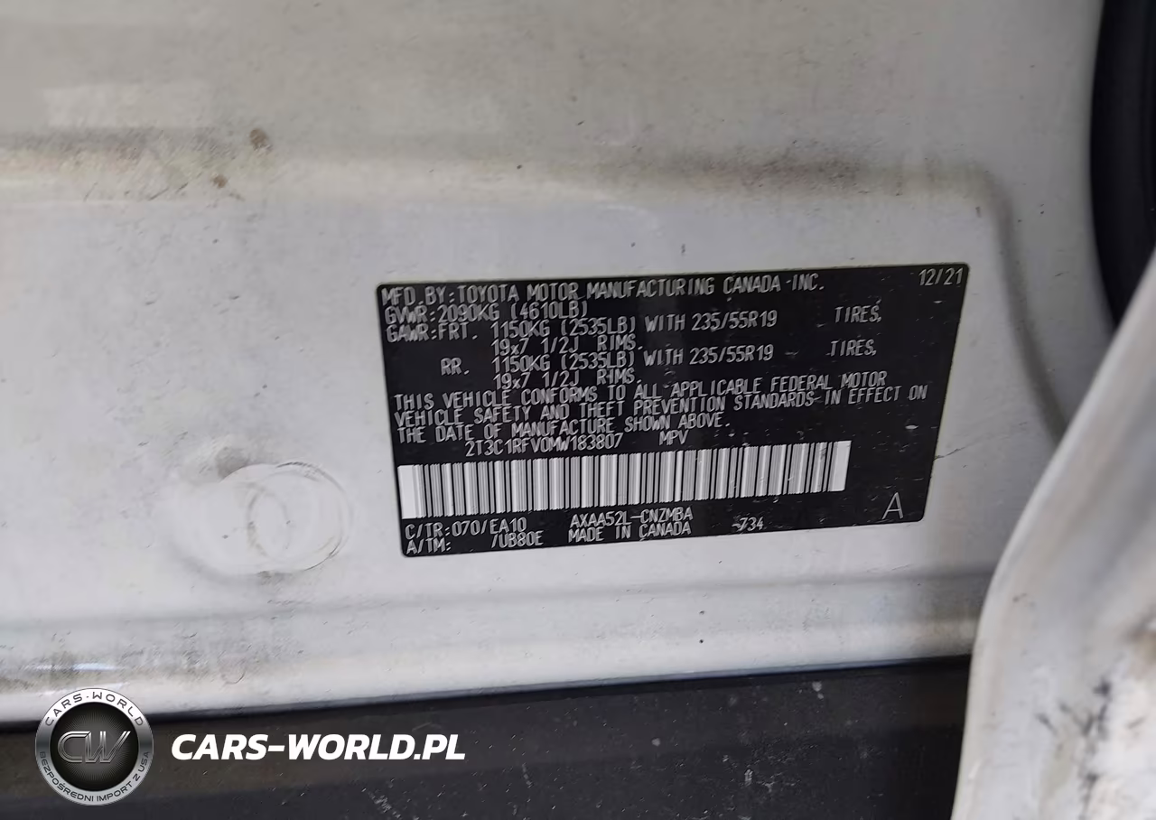 2021 Toyota Rav4 Xle Premium VIN:2T3C1RFV0MW183807 - 9