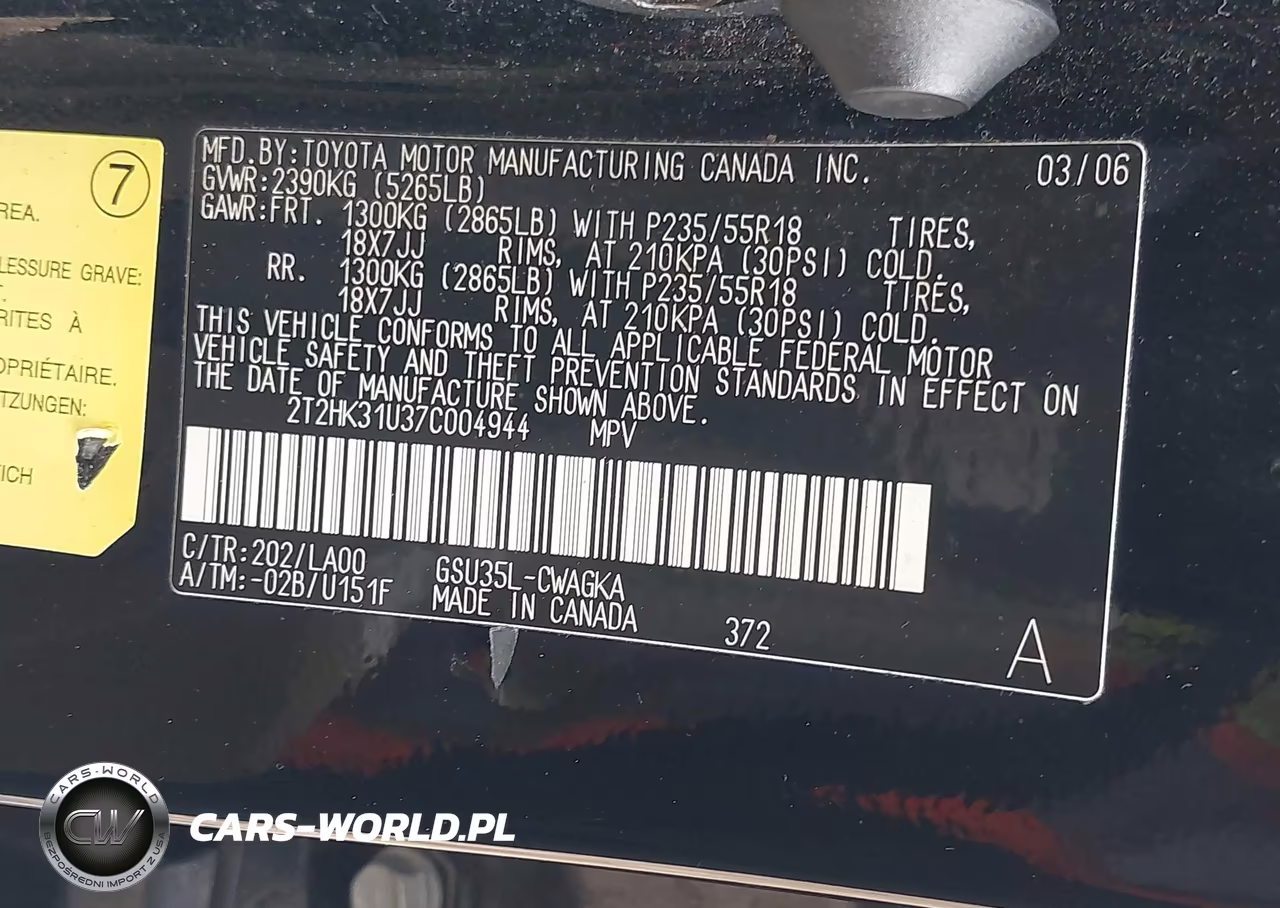 2007 Lexus Rx 350 VIN:2T2HK31U37C004944 - 9