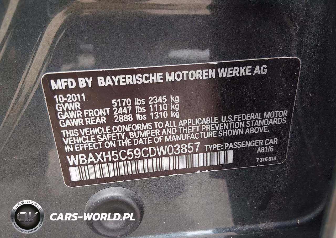 2012 BMW 528I xDrive VIN:WBAXH5C59CDW03857 - 9