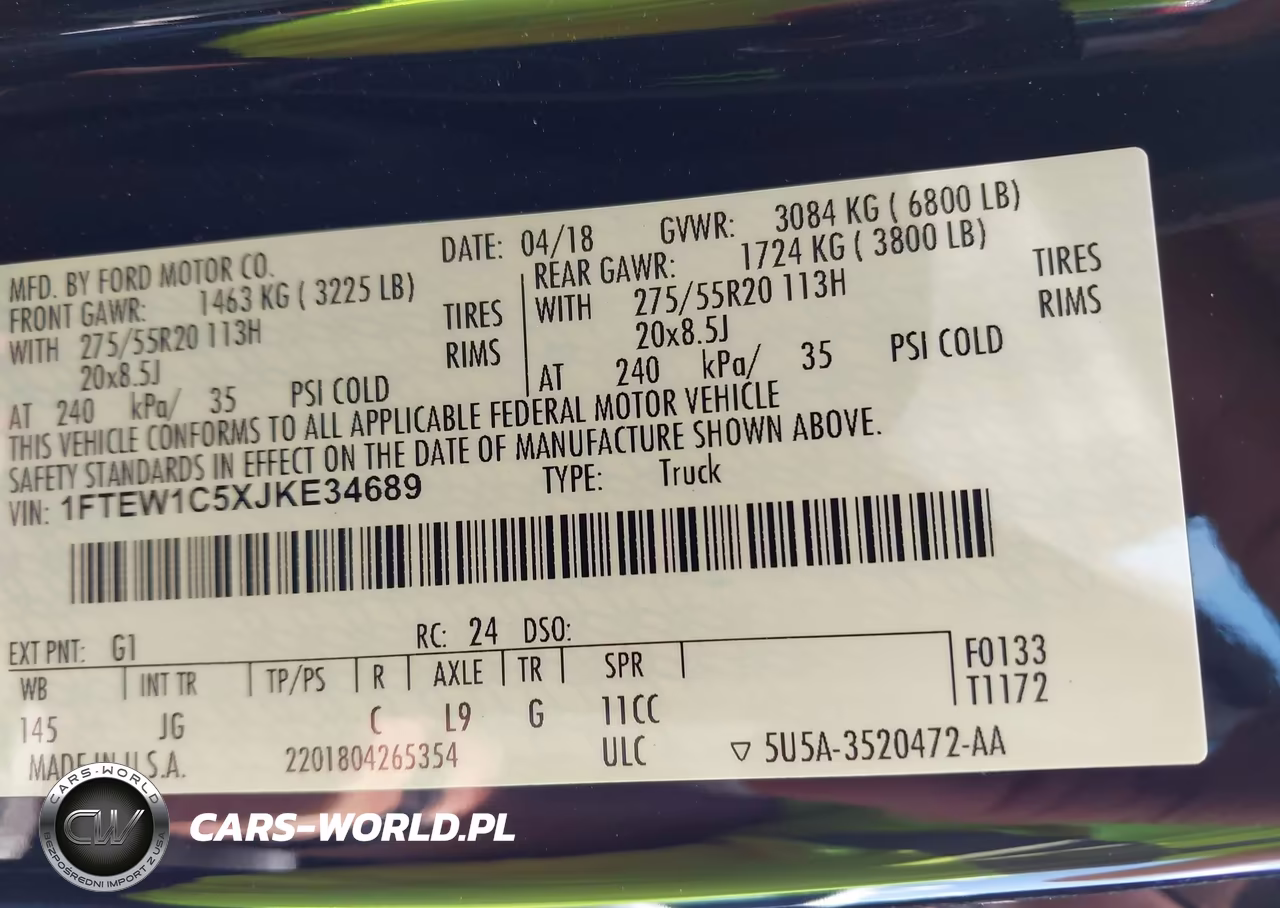 2018 Ford F-150 Xl VIN:1FTEW1C5XJKE34689 - 9