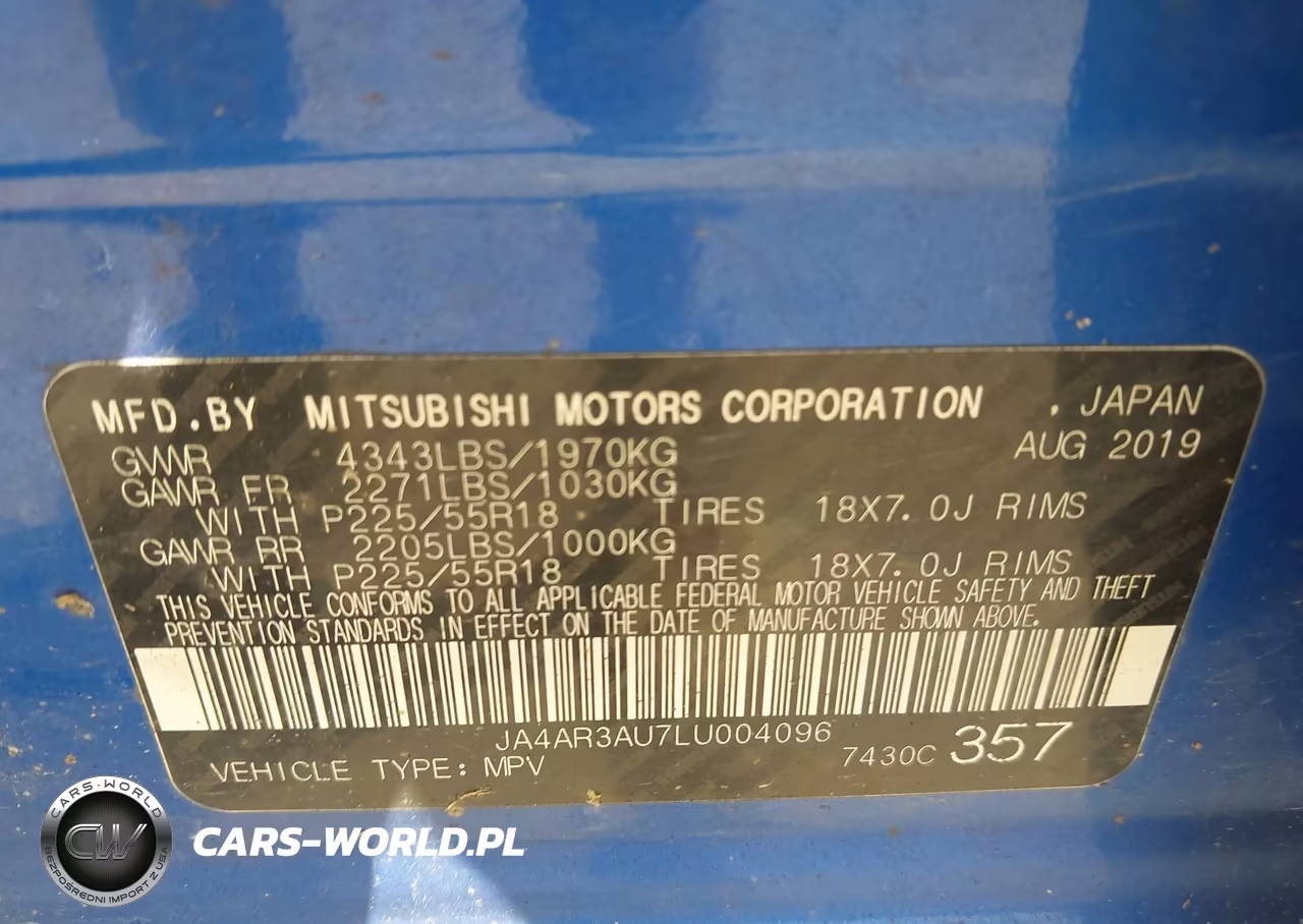 2020 Mitsubishi Outlander Sport 2.0 Be Awc-2.0 Es Awc-2.0 Se Awc-2.0 Sp Awc VIN:JA4AR3AU7LU004096 - 9