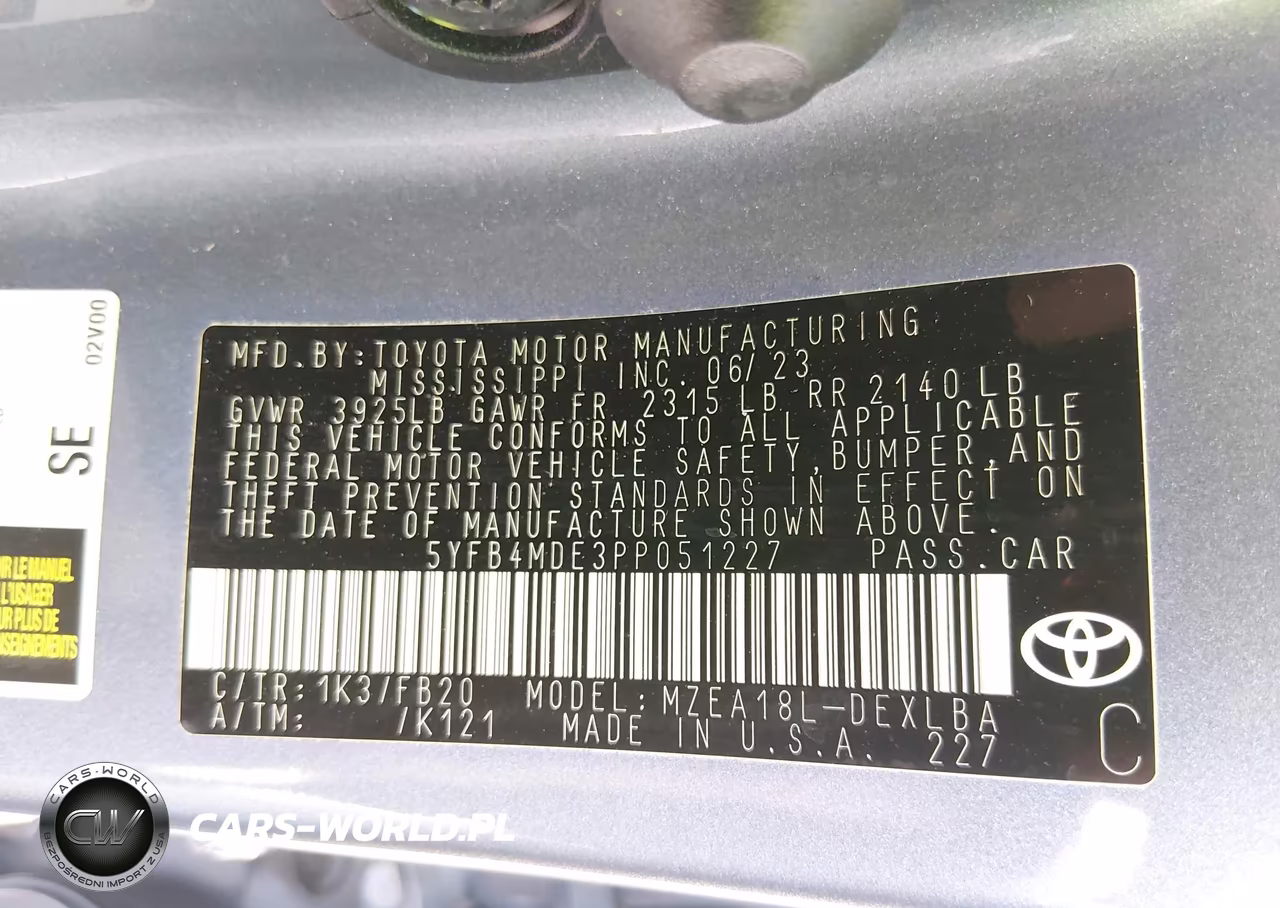 2023 Toyota Corolla Le VIN:5YFB4MDE3PP051227 - 9