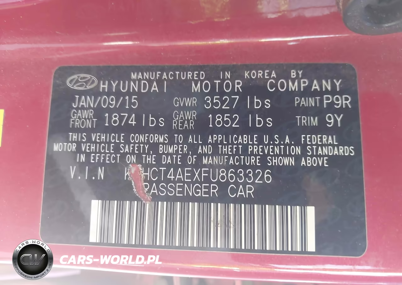 2015 Hyundai Accent Gls VIN:KMHCT4AEXFU863326 - 9