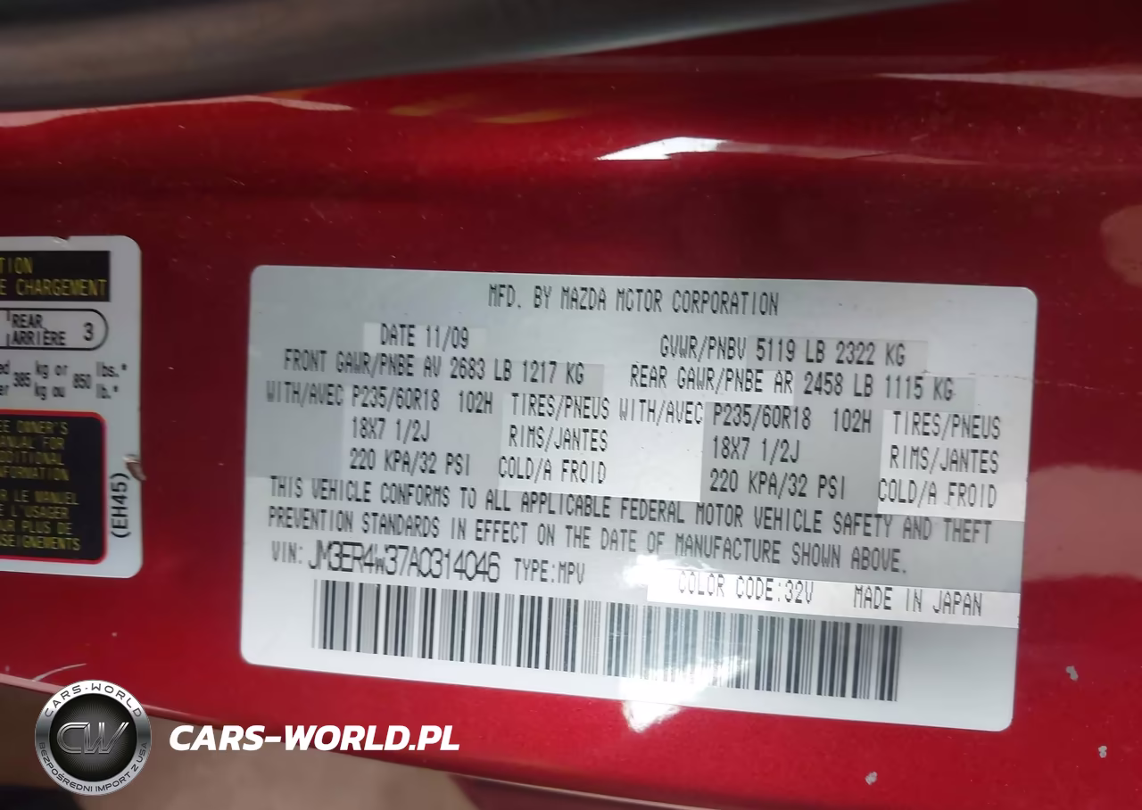 2010 Mazda Cx-7 S Touring VIN:JM3ER4W37A0314046 - 9