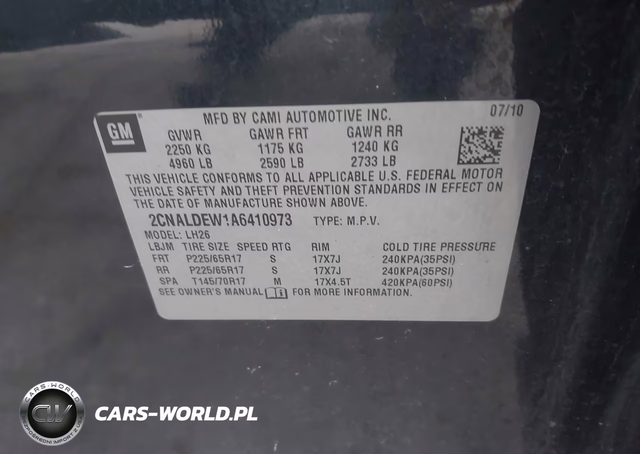 2010 Chevrolet Equinox Lt VIN:2CNALDEW1A6410973 - 9