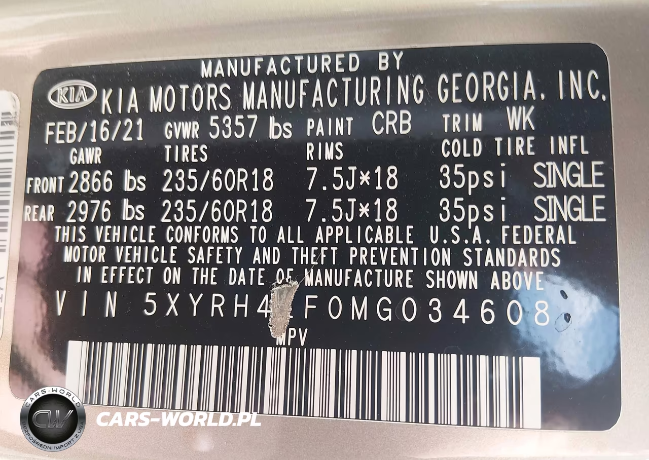 2021 Kia Sorento Ex VIN:5XYRH4LF0MG034608 - 9