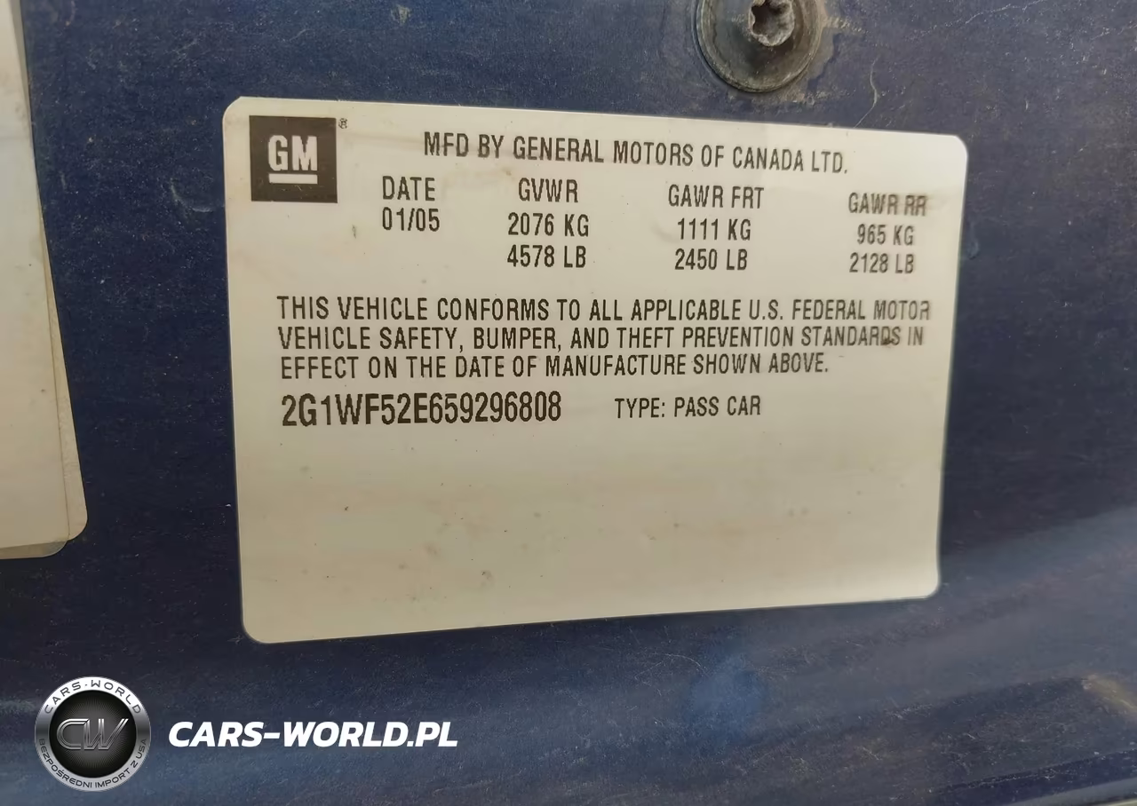 2005 Chevrolet Impala VIN:2G1WF52E659296808 - 9