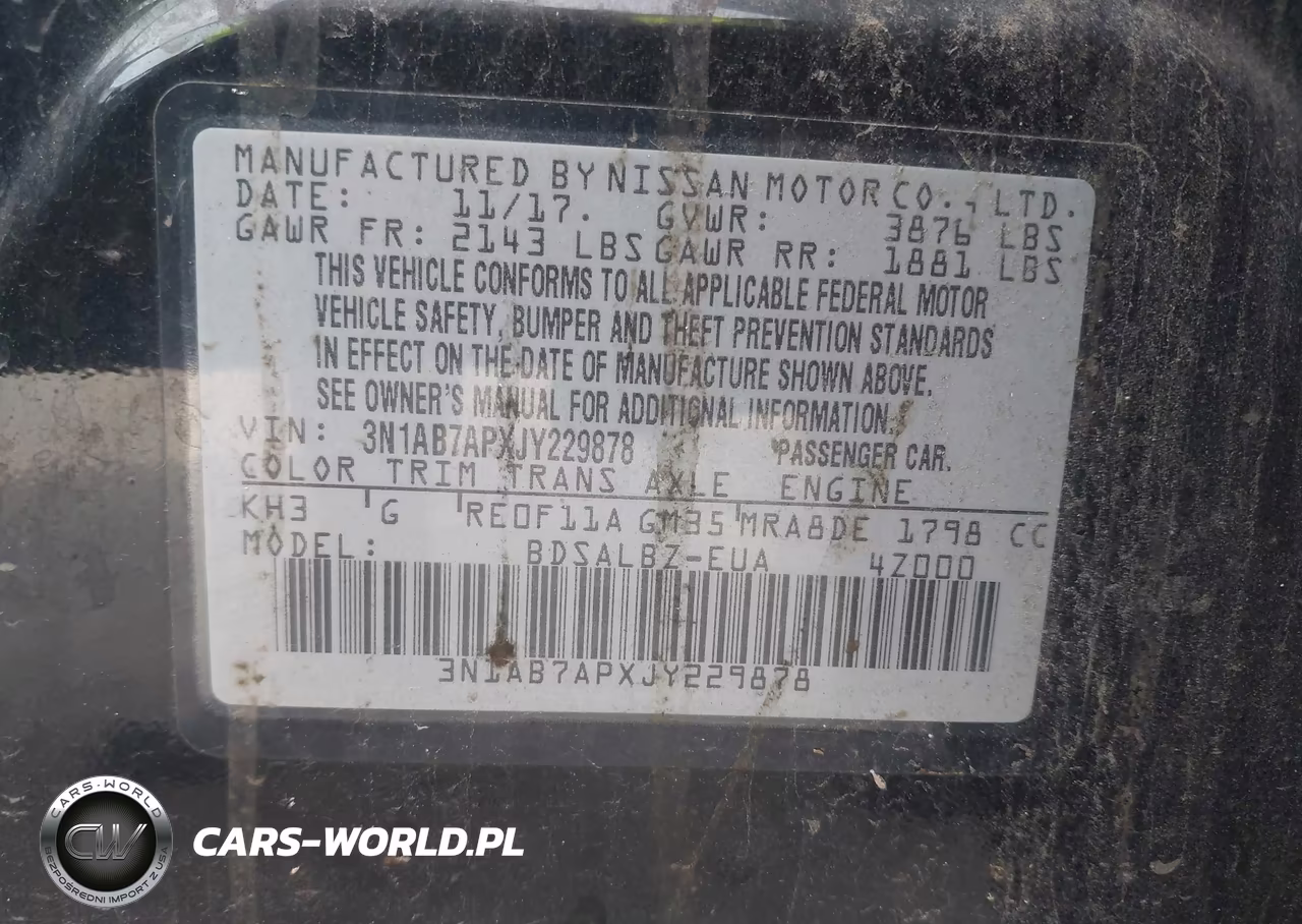 2018 Nissan Sentra S VIN:3N1AB7APXJY229878 - 9