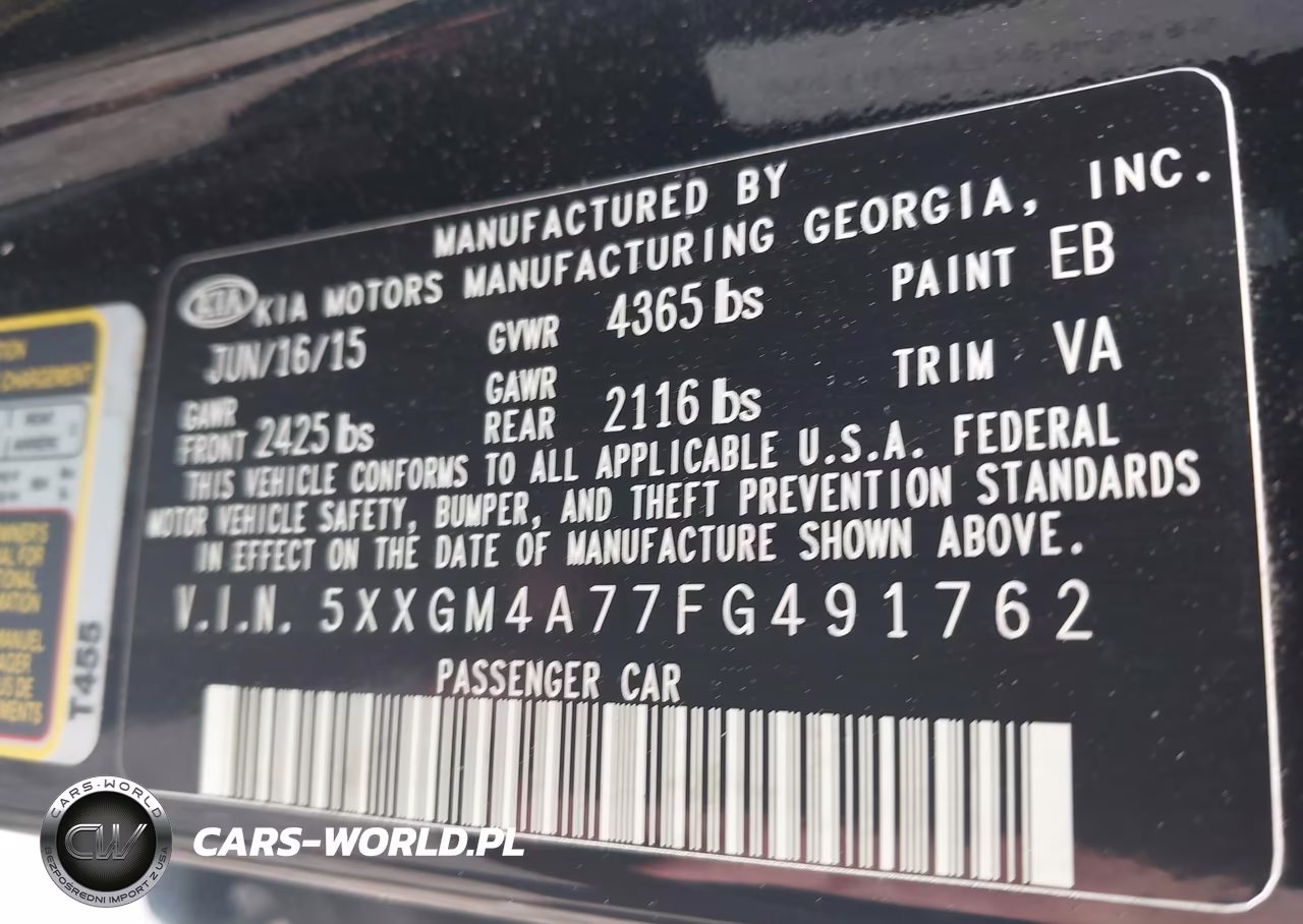 2015 Kia Optima Lx VIN:5XXGM4A77FG491762 - 9