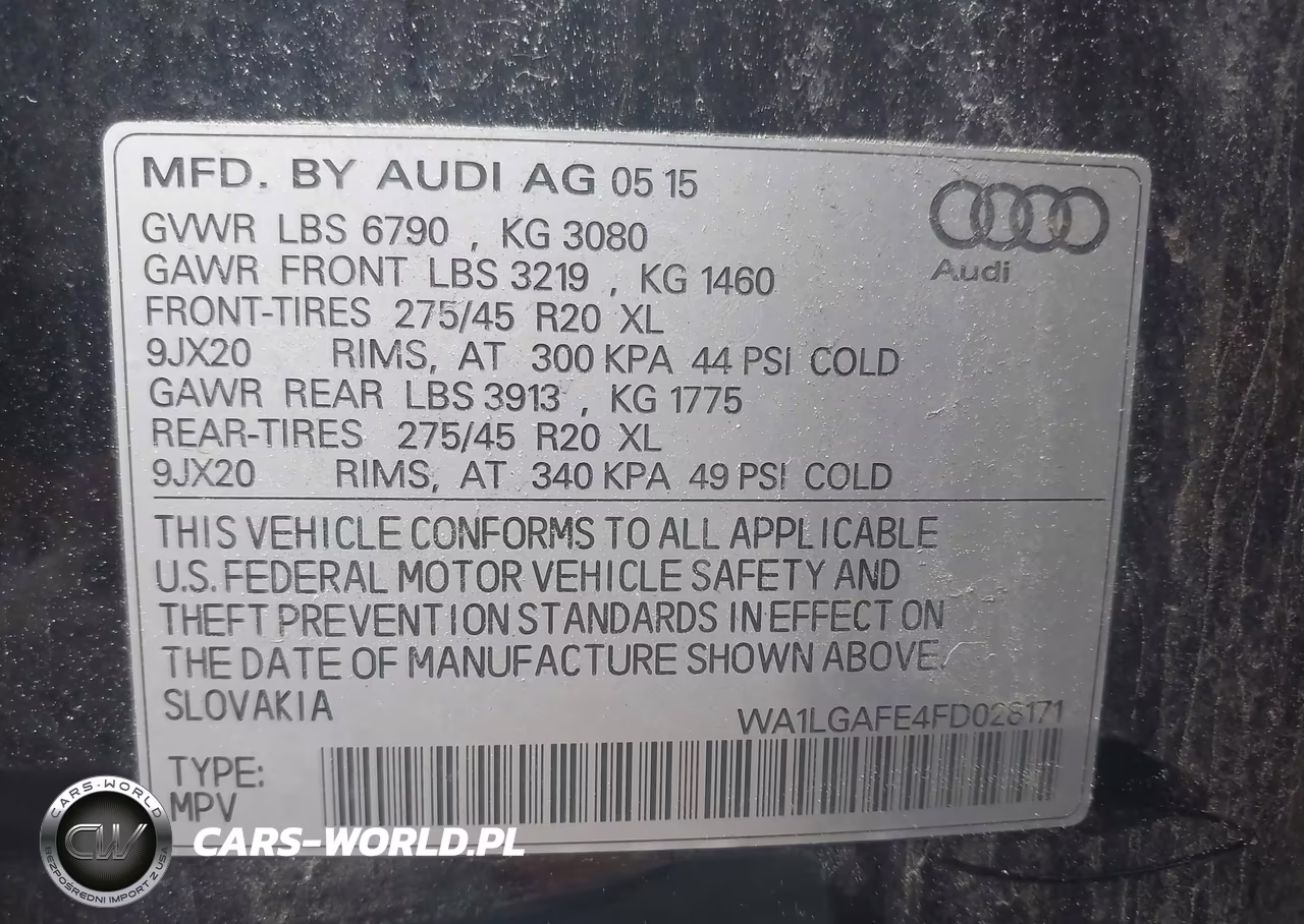 2015 Audi Q7 3.0T Premium VIN:WA1LGAFE4FD028171 - 9
