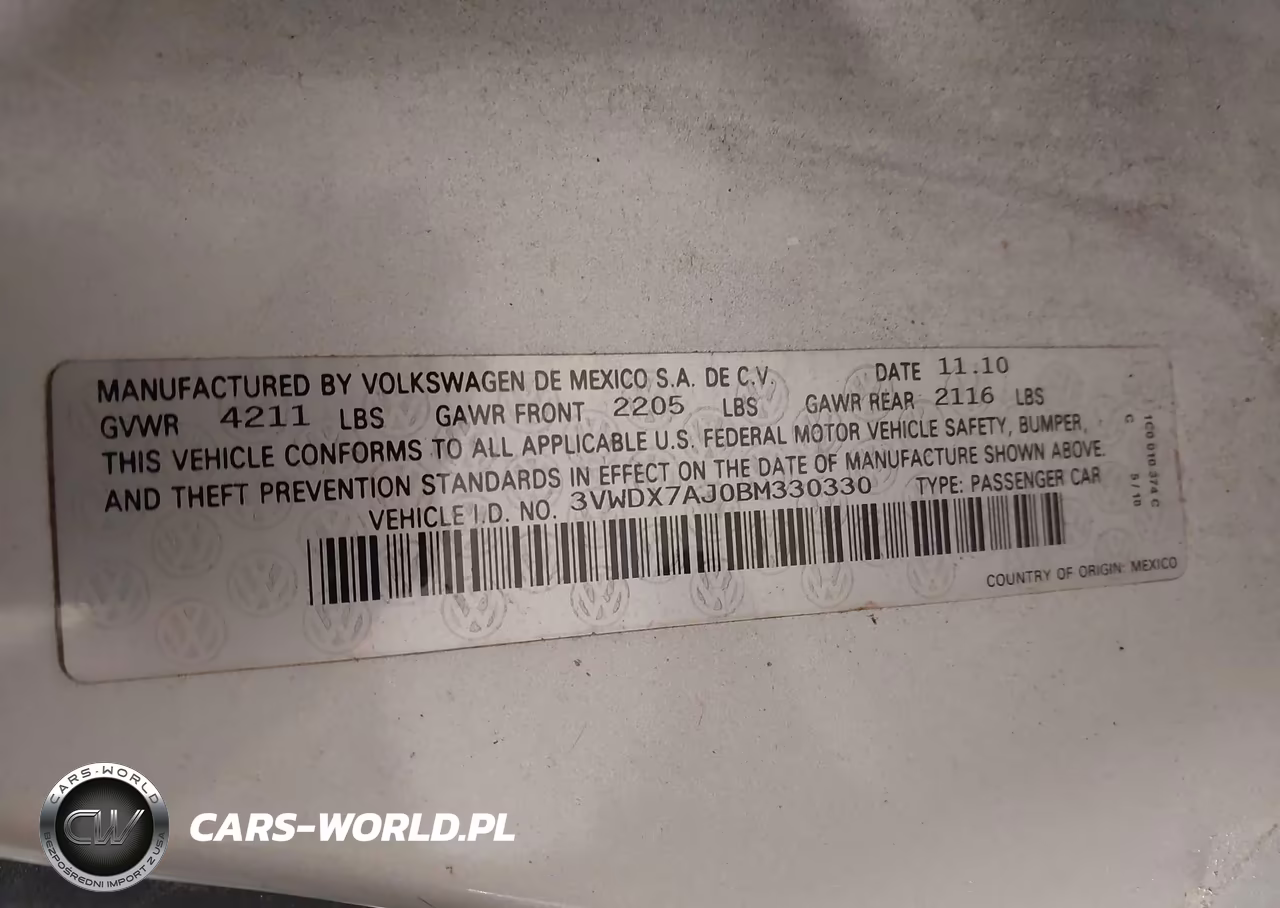 2011 Volkswagen Jetta 2.5L Se VIN:3VWDX7AJ0BM330330 - 9
