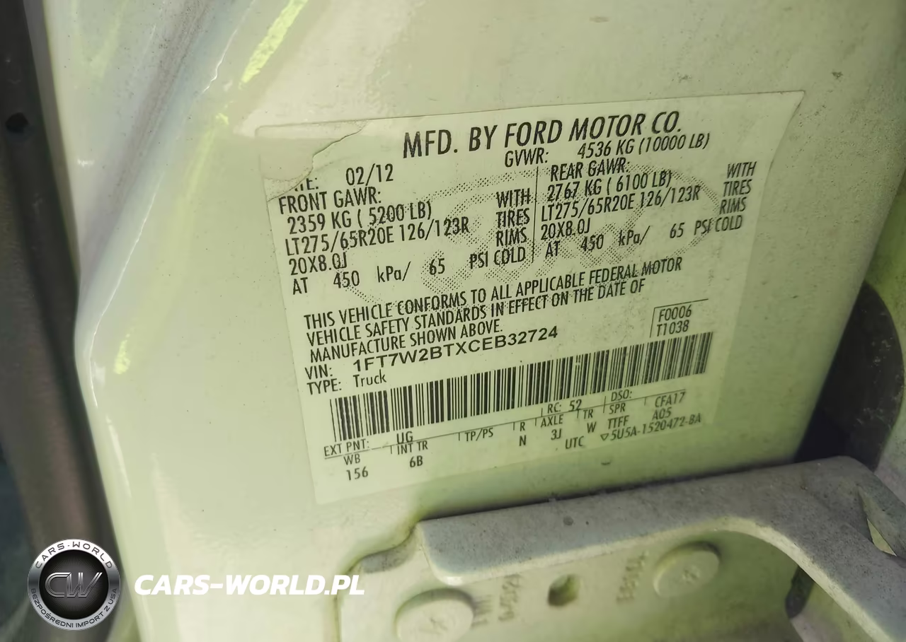 2012 Ford F-250 Lariat VIN:1FT7W2BTXCEB32724 - 9