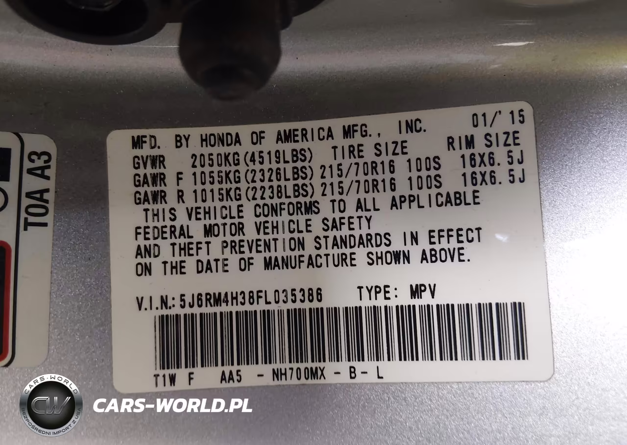 2015 Honda Cr-V Lx VIN:5J6RM4H38FL035386 - 9