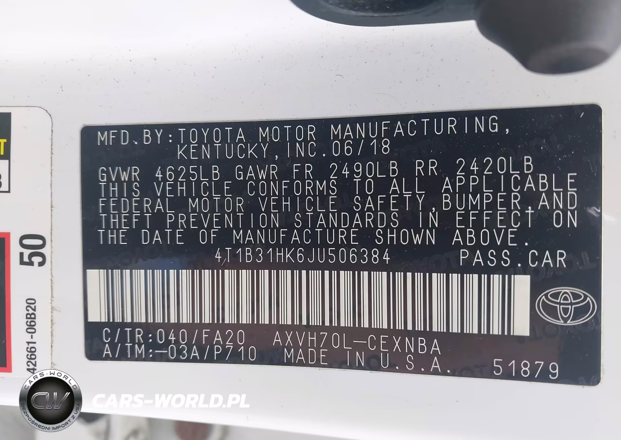 2018 Toyota Camry Hybrid Le VIN:4T1B31HK6JU506384 - 9