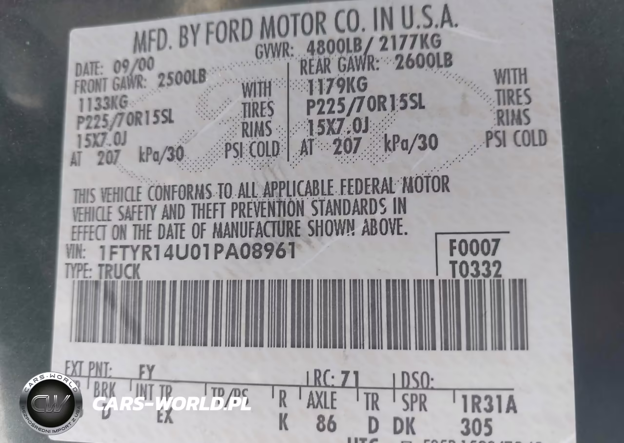 2001 Ford Ranger Edge-Xl-Xlt VIN:1FTYR14U01PA08961 - 9