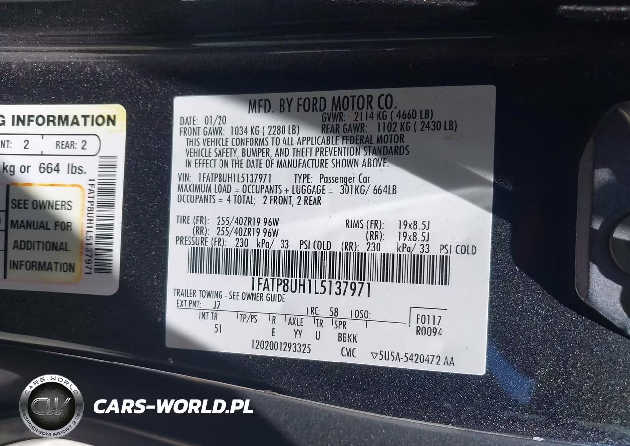 2020 Ford Mustang Ecoboost Premium VIN:1FATP8UH1L5137971 - 9