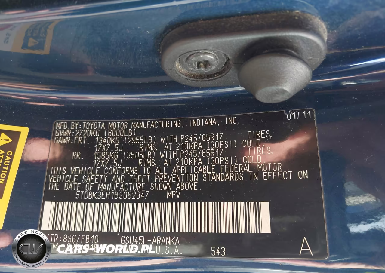2011 Toyota Highlander Base V6 VIN:5TDBK3EH1BS062347 - 9