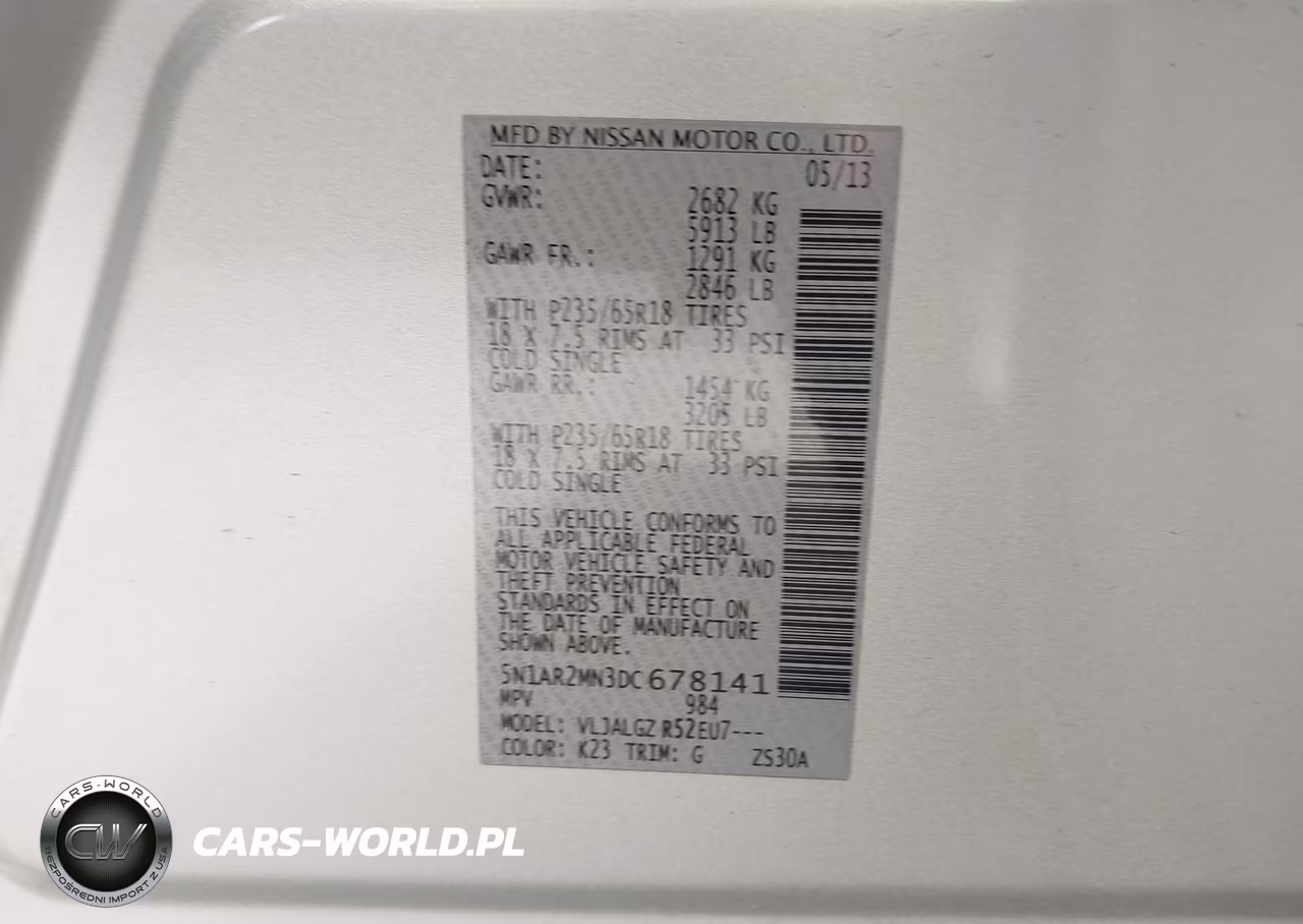 2013 Nissan Pathfinder Sl VIN:5N1AR2MN3DC678141 - 9