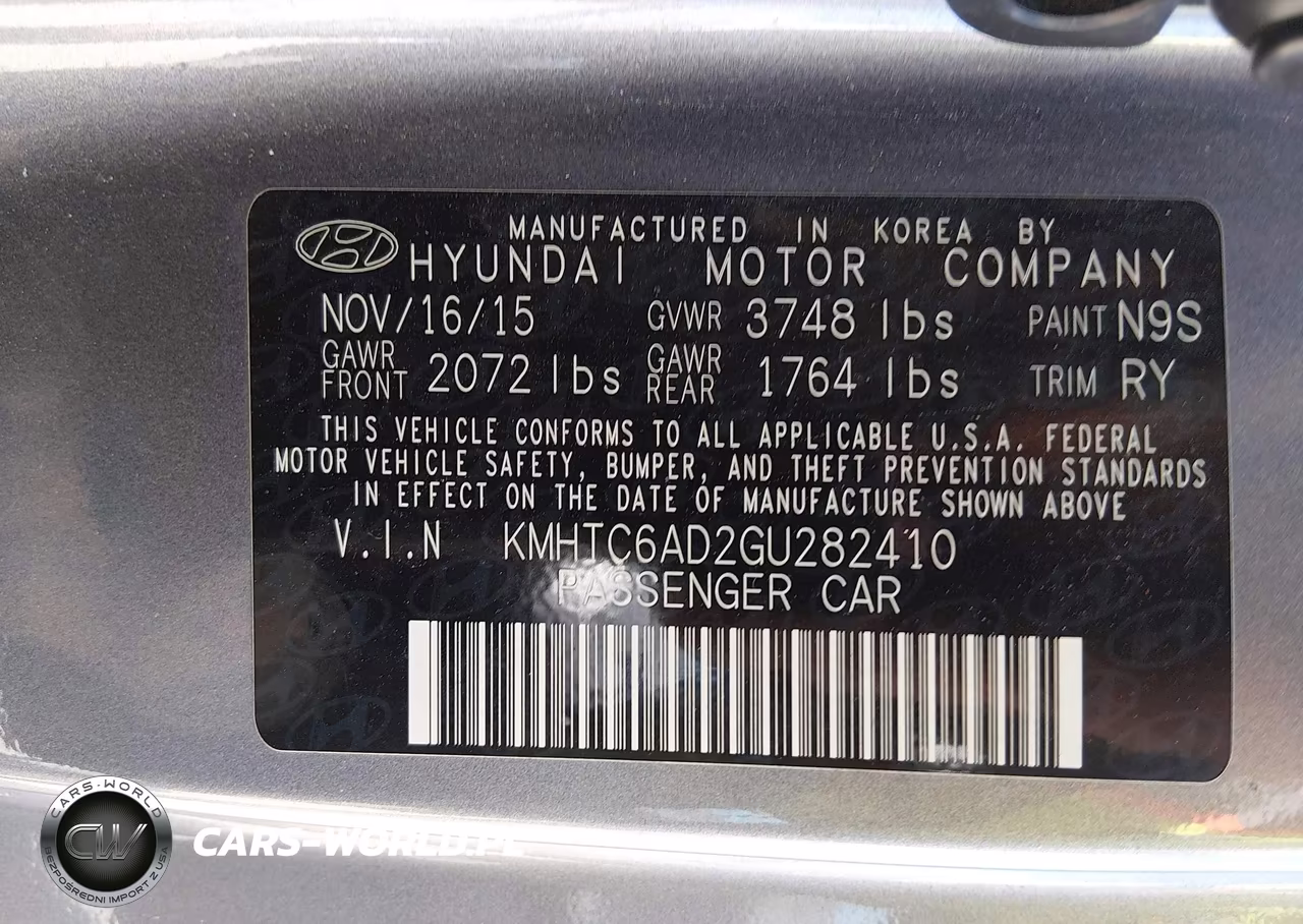 2016 Hyundai Veloster VIN:KMHTC6AD2GU282410 - 9