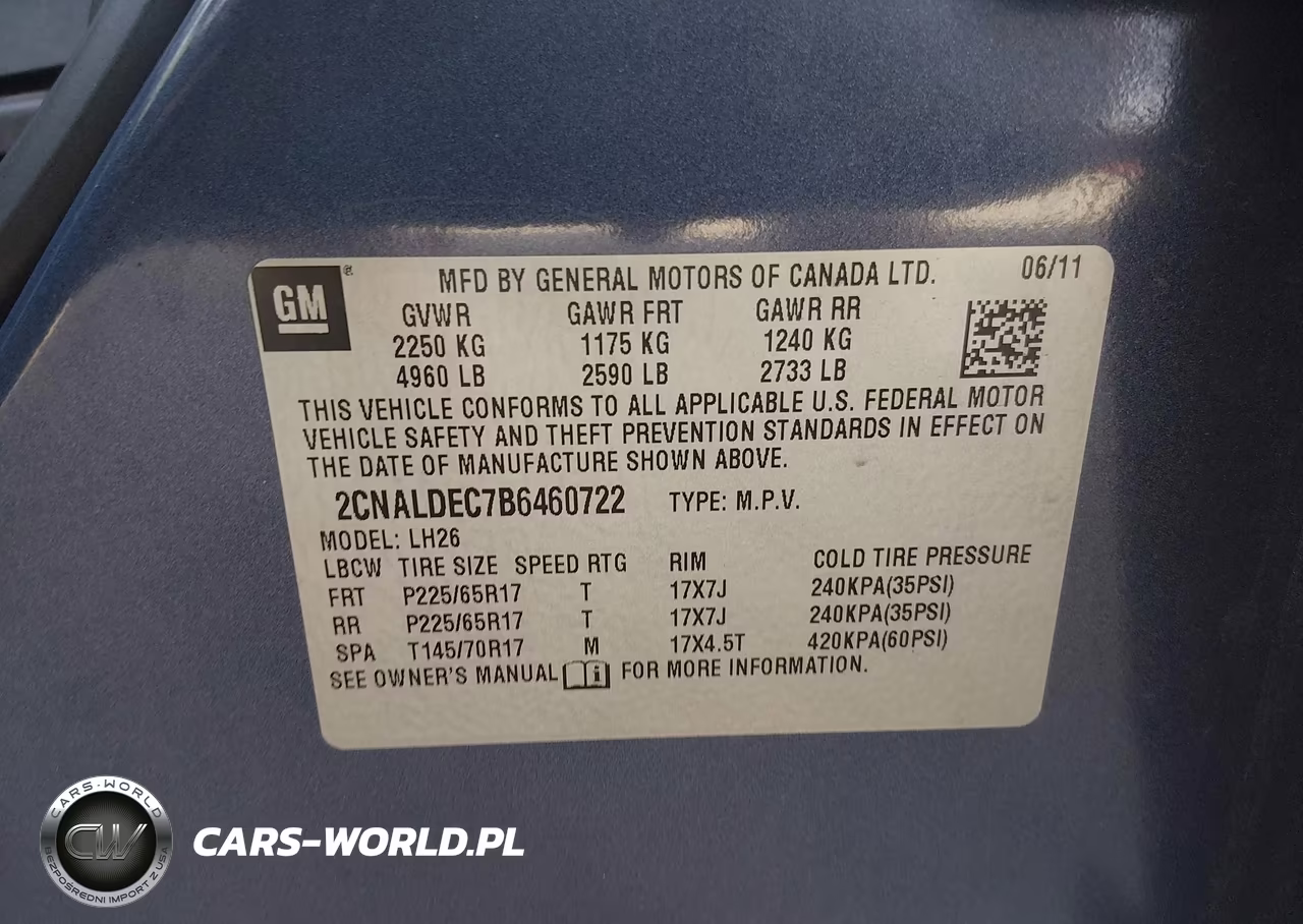 2011 Chevrolet Equinox 1Lt VIN:2CNALDEC7B6460722 - 9