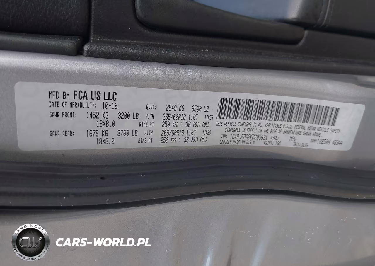 2019 Jeep Grand Cherokee Limited 4X2 VIN:1C4RJEBG2KC603691 - 9