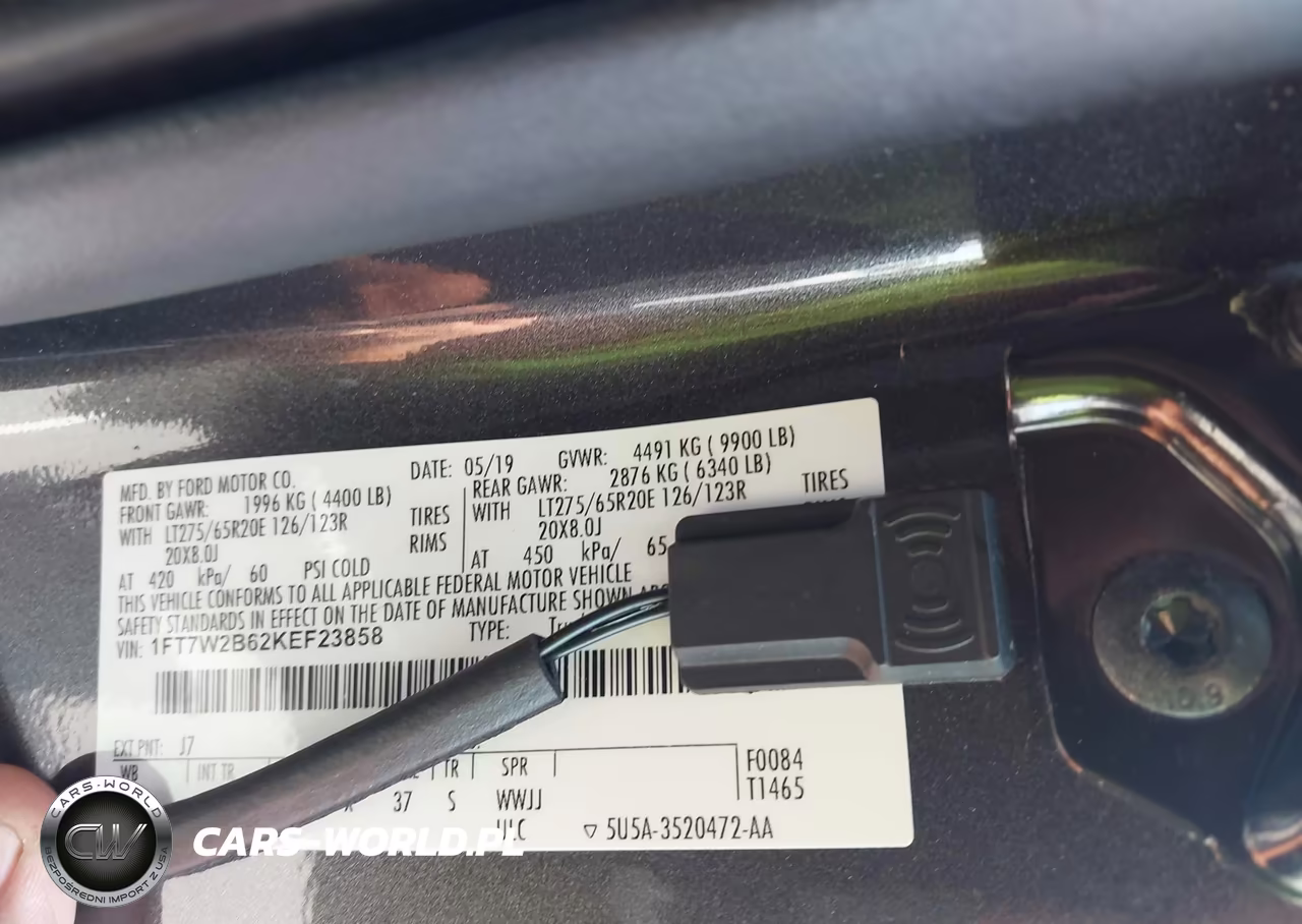2019 Ford F-250 Lariat VIN:1FT7W2B62KEF23858 - 9