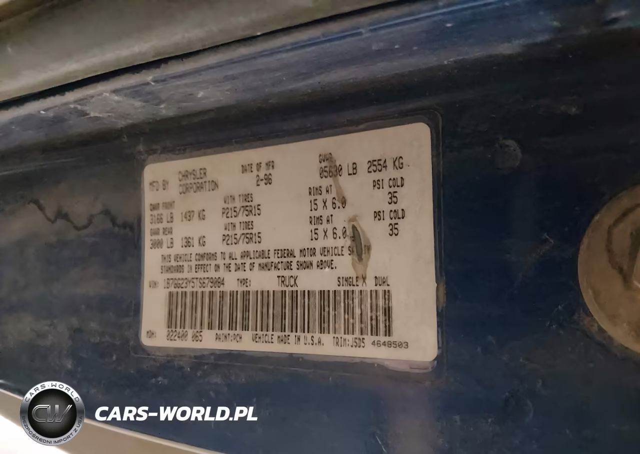 1996 Dodge Dakota VIN:1B7GG23Y5TS679084 - 9