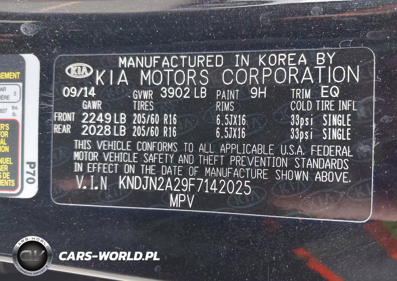 2015 Kia Soul VIN:KNDJN2A29F7142025 - 9