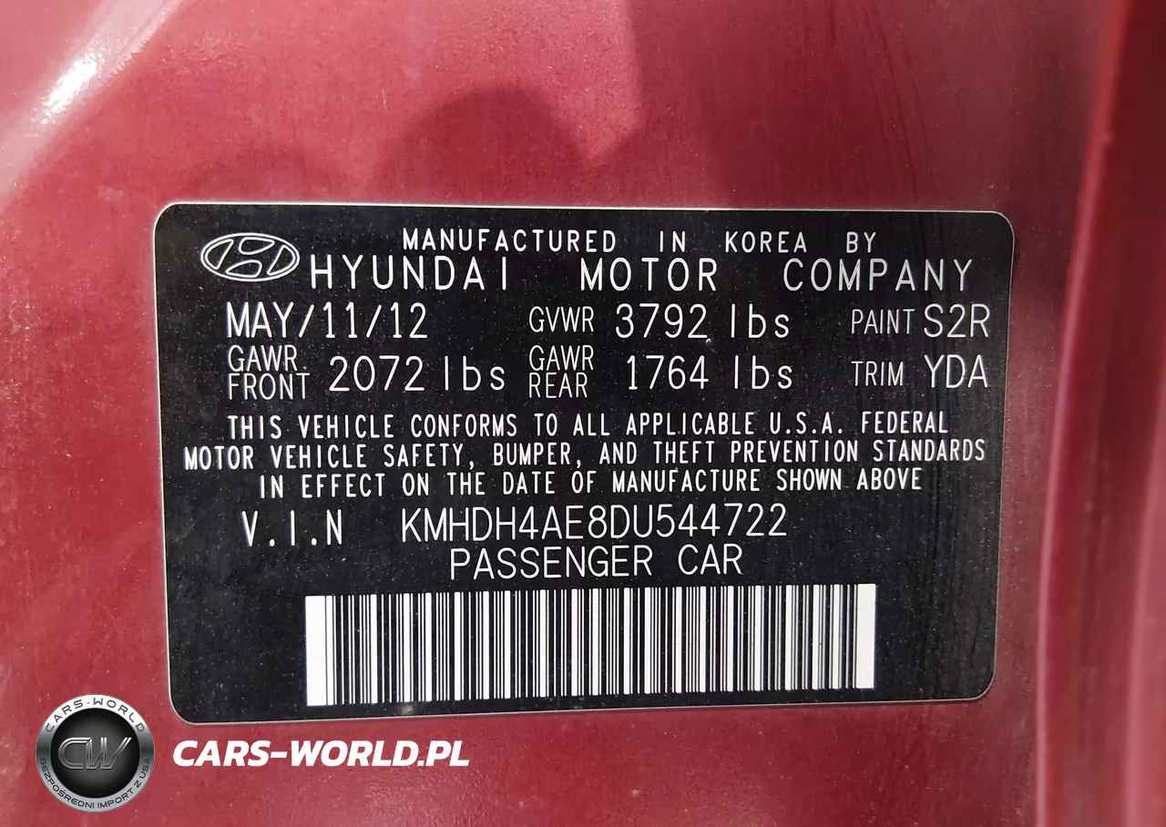 2013 Hyundai Elantra Gls VIN:KMHDH4AE8DU544722 - 9