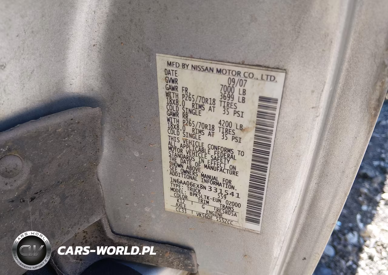 2008 Nissan Titan Se VIN:1N6AA06EX8N331541 - 9