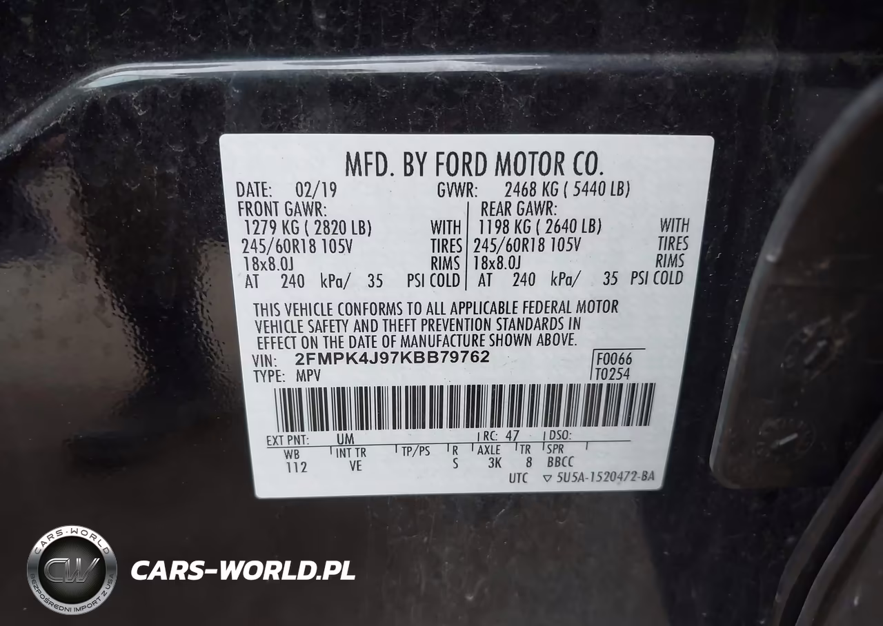 2019 Ford Edge Sel VIN:2FMPK4J97KBB79762 - 9