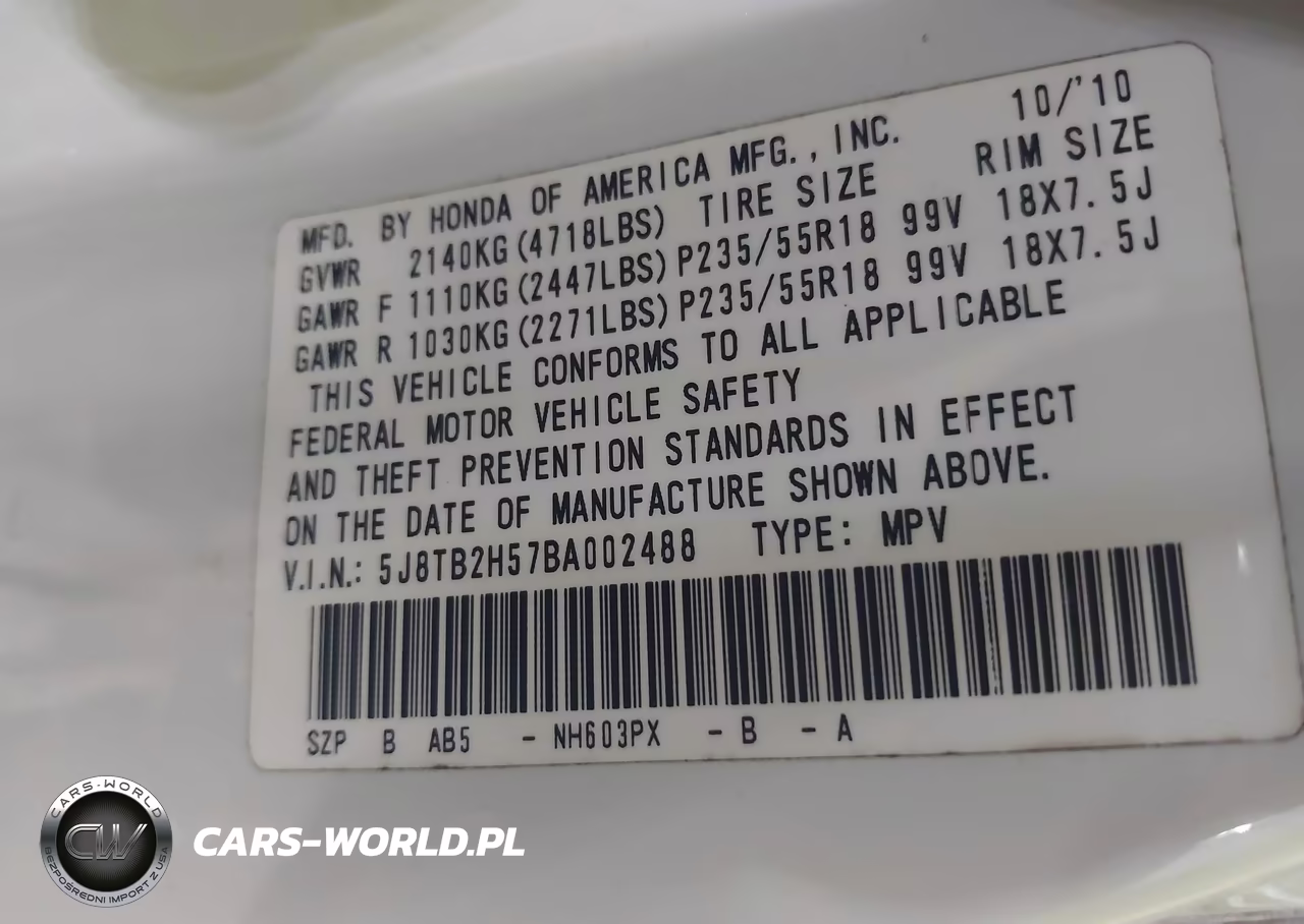 2011 Acura Rdx VIN:5J8TB2H57BA002488 - 9