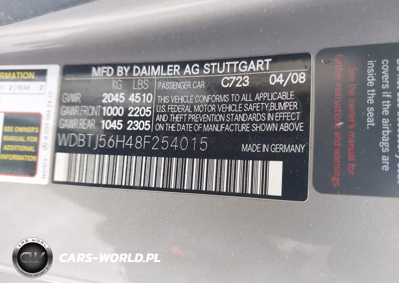 2008 Mercedes-Benz Clk 350 VIN:WDBTJ56H48F254015 - 9