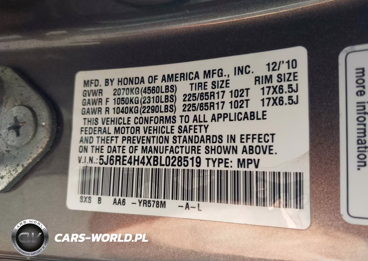 2011 Honda Cr-V Se VIN:5J6RE4H4XBL028519 - 9