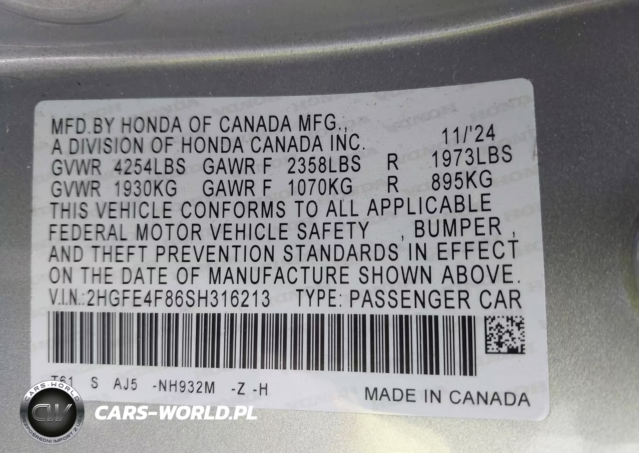 2025 Honda Civic Hybrid Sport-Sport Touring VIN:2HGFE4F86SH316213 - 9