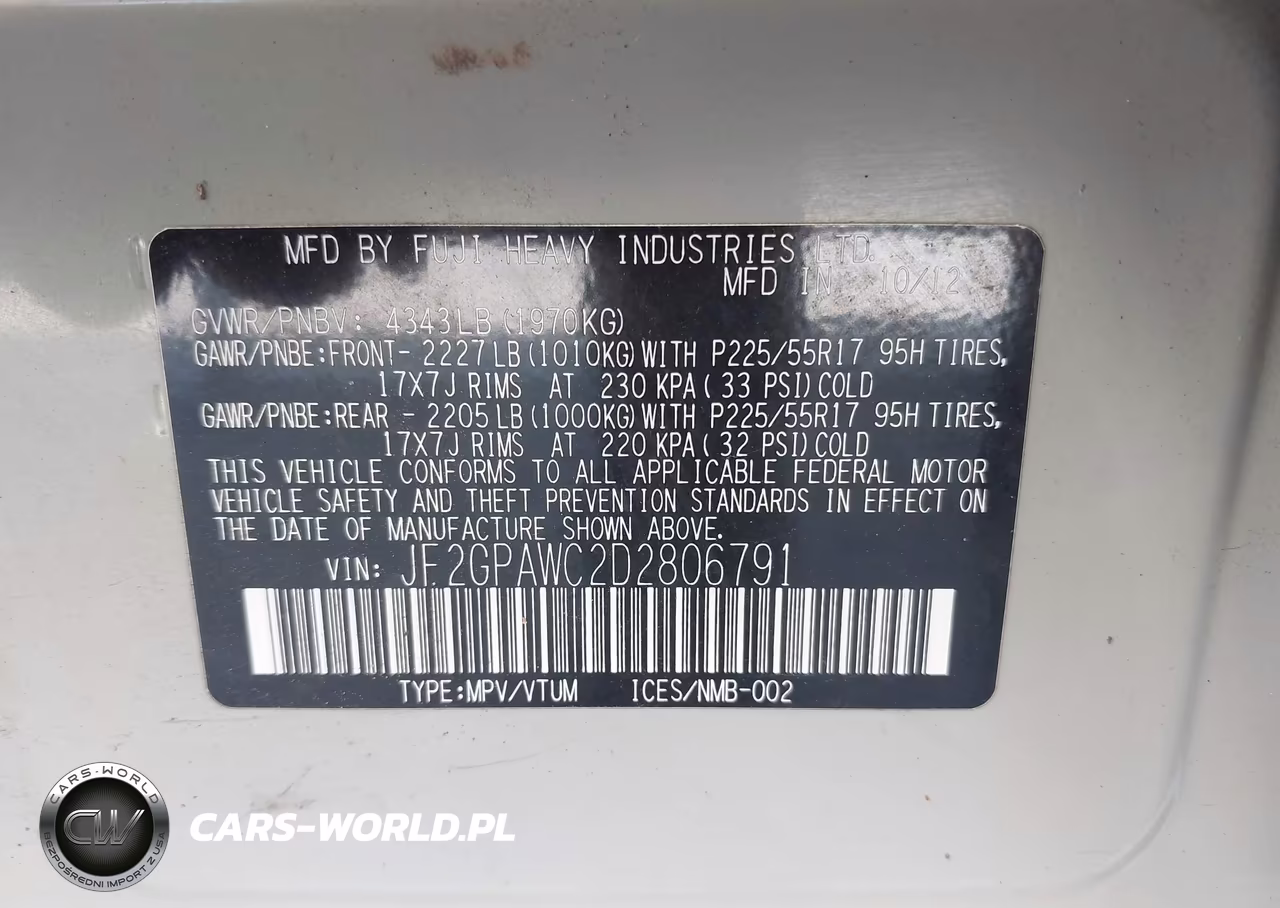 2013 Subaru Xv Crosstrek 2.0I Premium VIN:JF2GPAWC2D2806791 - 9