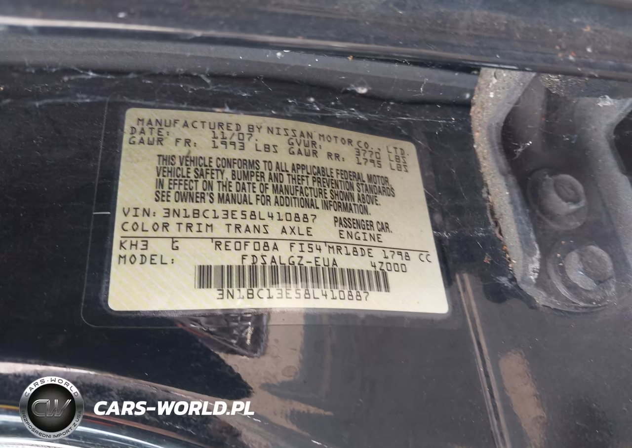 2008 Nissan Versa 1.8 Sl VIN:3N1BC13E58L410887 - 9