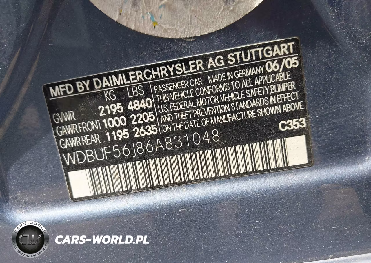 2006 Mercedes-Benz E 350 VIN:WDBUF56J86A831048 - 9