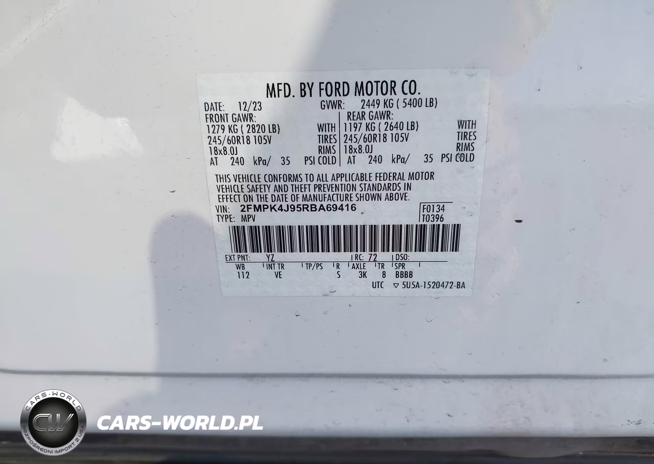 2024 Ford Edge Sel VIN:2FMPK4J95RBA69416 - 9