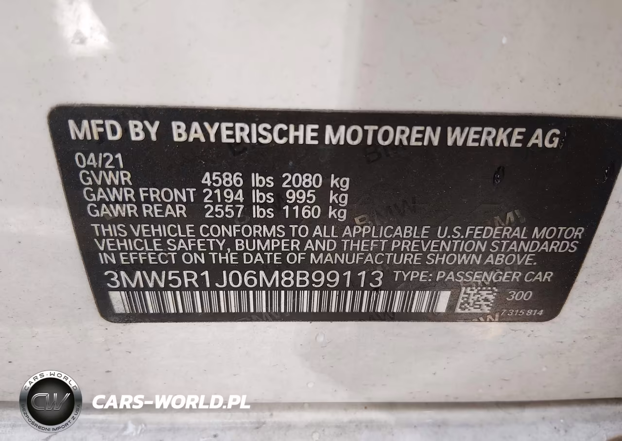 2021 BMW 330I VIN:3MW5R1J06M8B99113 - 9