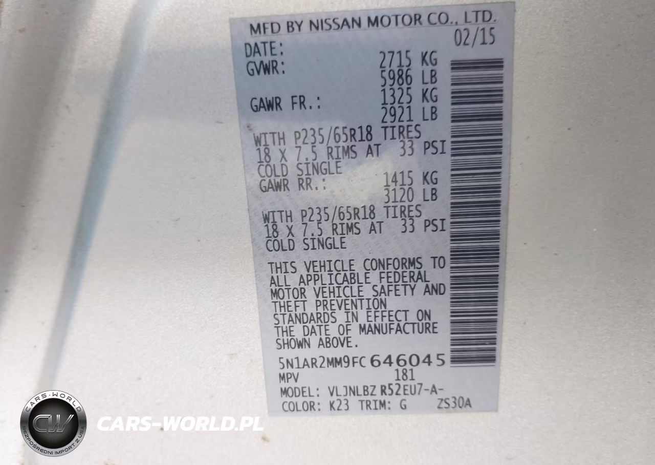 2015 Nissan Pathfinder S VIN:5N1AR2MM9FC646045 - 9
