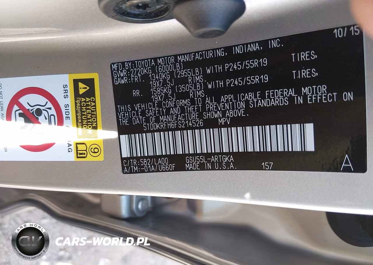 2015 Toyota Highlander Limited Platinum V6 VIN:5TDDKRFH6FS214526 - 9