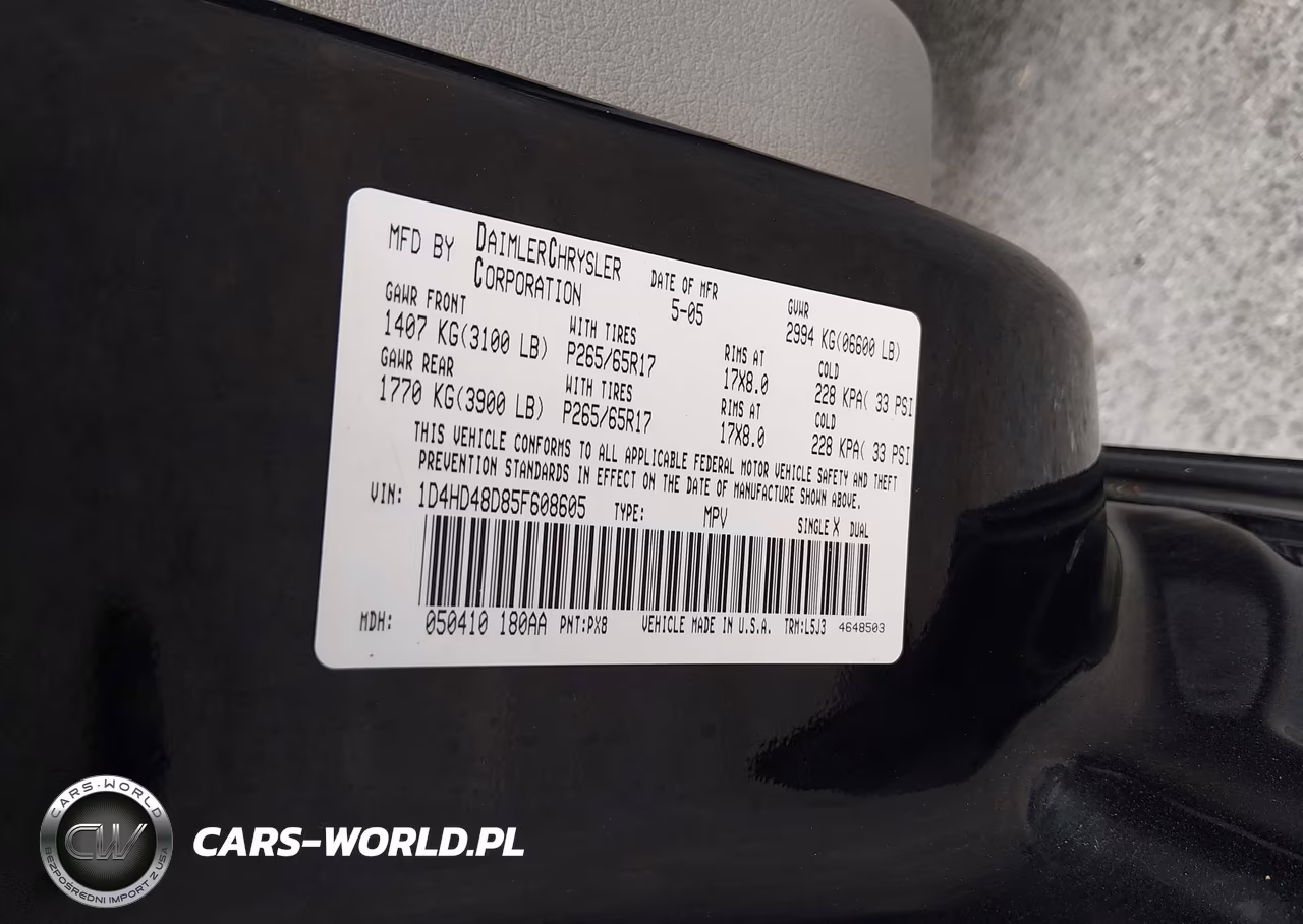 2005 Dodge Durango Slt VIN:1D4HD48D85F608605 - 9