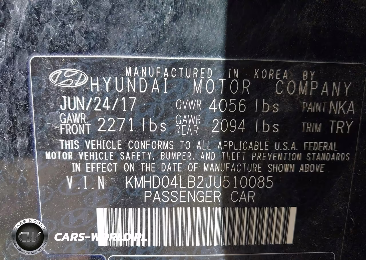 2018 Hyundai Elantra Sport VIN:KMHD04LB2JU510085 - 9